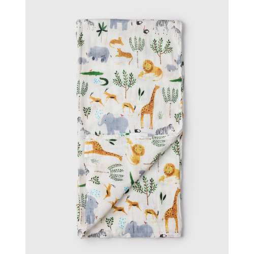 Loulou Lollipop Muslin Swaddle - Safari Jungle