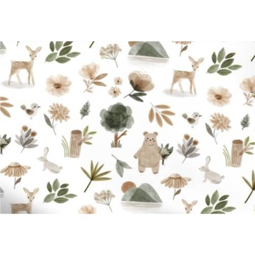 Minky Woodland Floral Baby Crib Blanket, Boho Nursing Pillow Cover, Wildflower Swaddle, Girl Newborn, Changing Pad Cover, Deer Crib Sheet