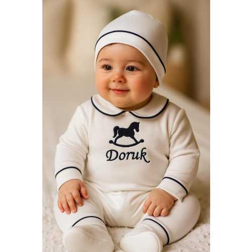 Baby Boy Coming Home Outfit, Personalized Baby Gift, Monogrammed Newborn Footie, Baby Shower Gift, Newborn Hospital Outfit
