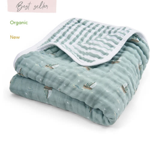 aden + anais Organic Cotton Muslin Blanket in Sailing Seas