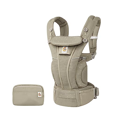 Ergobaby Omni Breeze All Carry Positions Breathable Mesh Baby Carrier Newborn to Toddler with Enhanced Lumbar Support and Airflow (7-45 Lb), Soft Olive Diamond