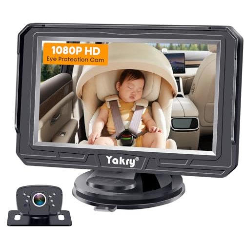 Baby Car Camera Backseat Easy: Setup Clear Pictures HD 1080P Day/Night Vision No Delay Keep an Eye for Little One on Driving Long Wire Easy to Hide for Vehicles with QR Code Video to Install Y60