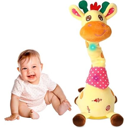 Dancing Giraffe Stuffed Animal Baby Toys Singing Song Toddlers Toy Repeats What You Say Glowing Musical Toy for Baby Birthday Gift