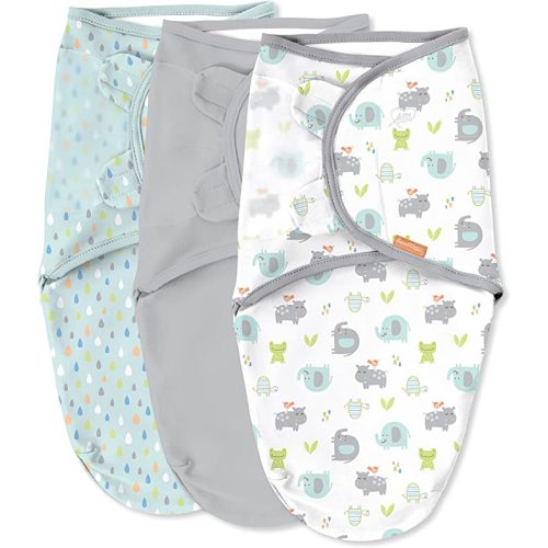 SwaddleMe Original Swaddle - Size Small/Medium, 0-3 Months, 3-Pack (Jungle Drops) Easy to Use Newborn Swaddle Wrap Keeps Baby Cozy and Secure and Helps Prevent Startle Reflex