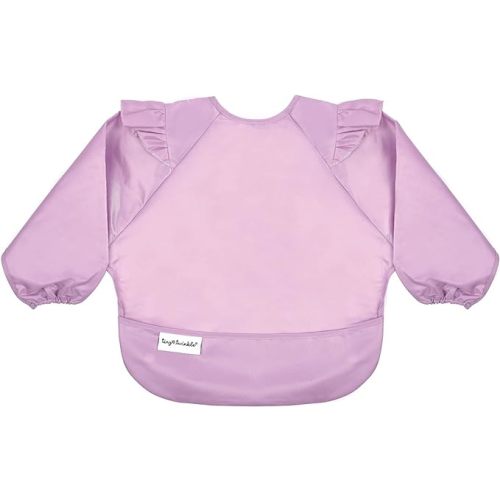 Tiny Twinkle Mess Proof Baby Bib, Full Sleeve Bib Outfit, Waterproof Bib for Toddlers, Machine Washable, Tug Proof Closure - Small 6-24 Months - Lilac