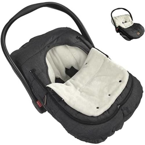 Car Seat Cover+Carseat Bunting Bag Intergrated into 1,Waterproof Anti-Cold Winter Bassinet Stroller Car seat Sleeping Bag for Infant,0-12M