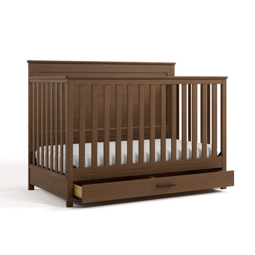 Graco Tristan Convertible Baby Crib with Drawer, Hazelnut