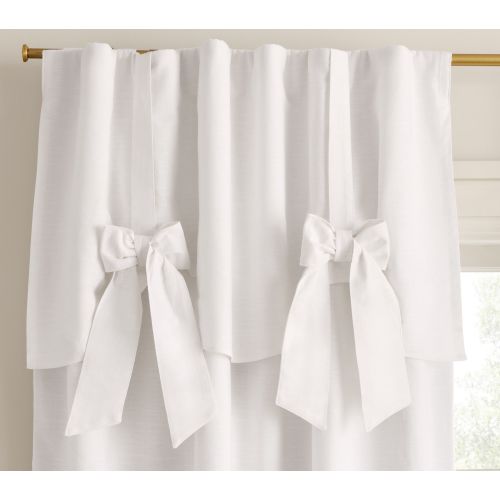 Evelyn Linen-Blend Bow Valance Blackout Curtain