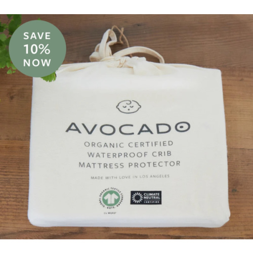Organic Waterproof Crib Protector Pad | Avocado Green Mattress