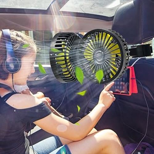 Ventilador de asiento trasero para automóvil, ventilador de asiento trasero para niños (sin batería)