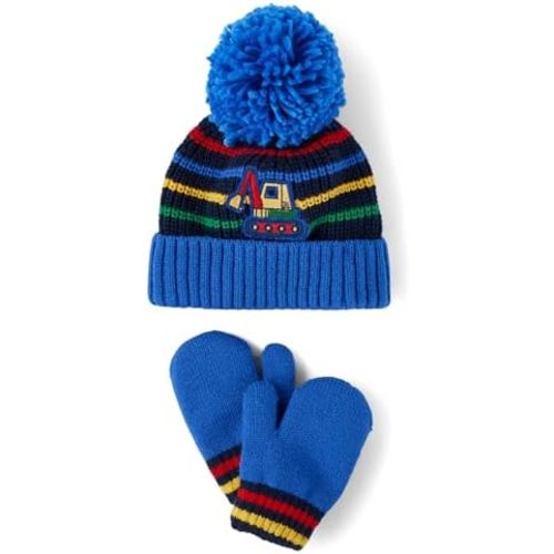 The Children's Place Unisex Baby and Toddler Winter Hat and Mittens Cold Weather Set