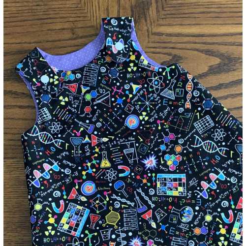 Science Baby Gift, Science Baby Shower, Baby Pinafore Dress, Science and Math Dress, STEM Baby Gift, Tiny Future Scientist, Chemistry Dress