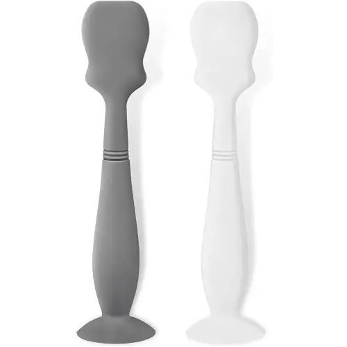 2 Pack Baby Diaper Cream Brush, Diaper Cream Spatula Applicator Silicone Baby Butt Paste Spatula for Babies, Newborn (Gray, White)