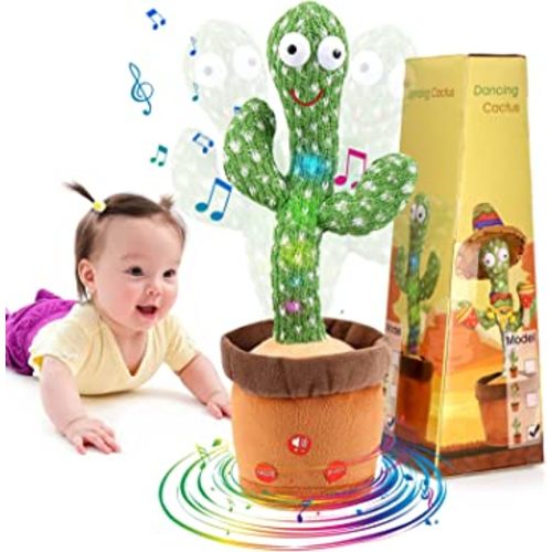 Emoin [Adjustable Volume Control] Dancing Cactus Toy Baby Toys 6 to 12 Month, Baby Toys Dancing Talking Cactus for Boys Girls Talking Cactus Toy Repeats What You Say Mimicking Cactus Toy for Babies