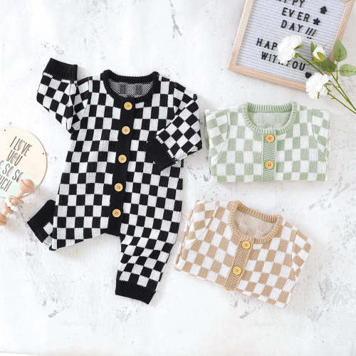 Checkerboard Sweater Onesie