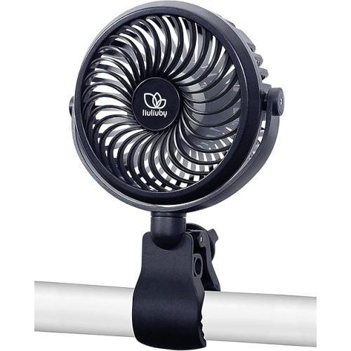 liuliuby Baby Stroller Fan with Clip | Clip On Fan for Baby Car Seat | Portable & Rechargeable with Durable Clamp | Stroller Accessories | Small Cooling USB Chargeable Battery