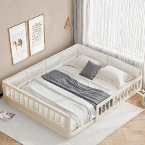 Lark Manor™ Dafne Modern Upholstered Platform Bed with Guardrail and Pillow | Wayfair