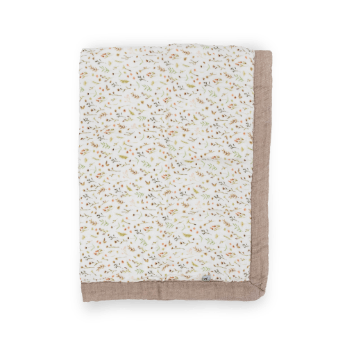 Organic Cotton Muslin Baby Quilt - Floral Field