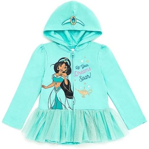 Disney Princess Moana Ariel Cinderella Belle Zip Up Hoodie Infant to Big Kid