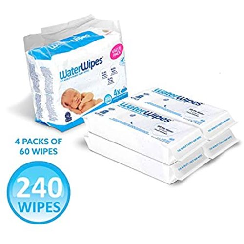 WaterWipes Sensitive Baby Wipes, 4 Packs of 60 Count (240 Count)