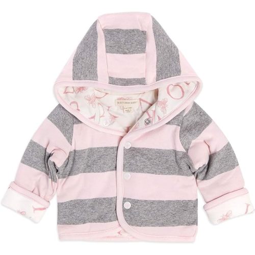 Burt's Bees Baby unisex-baby Sweatshirts, Lightweight Zip-up Jackets Hooded Coats, Organic Cotton - 6 Months - Blossom A-bee-c