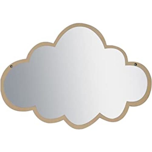 FOMIYES Children Mirror Cloud Wooden Mirror Cartoon Safety Shatterproof Mirror Wall Sticker Nordic Kid Bedroom Nursery Decoration Mirror