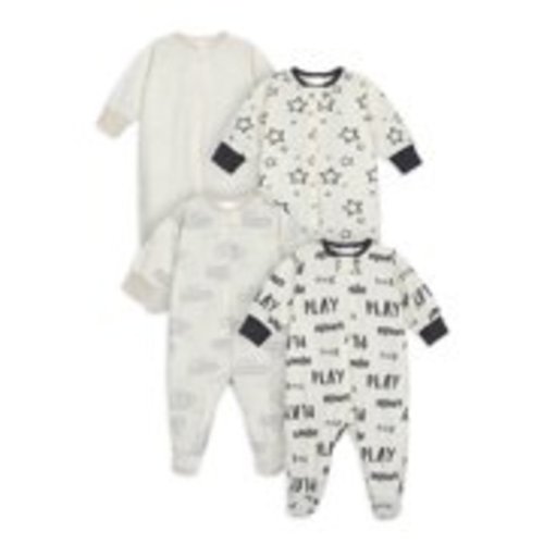 Onesies Brand Baby Boy or Girl Gender Neutral Sleep 'N Play Footed Pajamas, 4-Pack