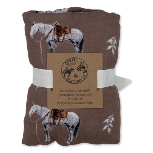Almond Ranch Horse Bamboo Muslin Crib Sheet – Cowkid Clothing Company