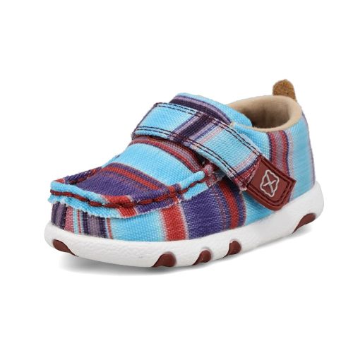 Twisted X Infant's Hooey Driving Moc, Moc Toe, Blue Multi, 3 M