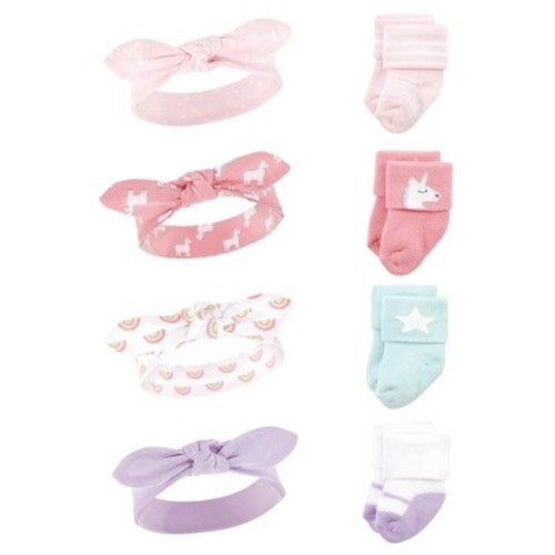 Hudson Baby Infant Girls Headband And Socks Set, Unicorn, 0-9 Months