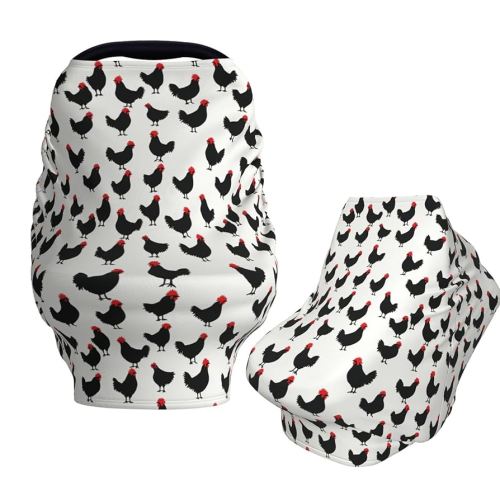 Black Chickens Baby Car Seat Covers Carseat Canopy Soft Infant Stroller Cover Nursing Breastfeeding Covers for Girls Boys Newborn