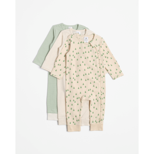 Baby Organic Cotton Coveralls 3 Pack - Pears