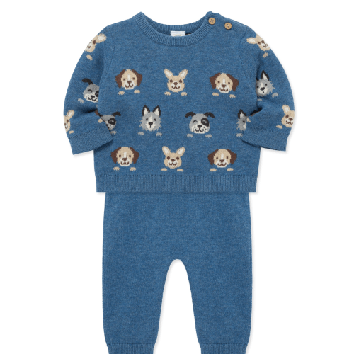 Puppy Paws Sweater Set (3M-9M)