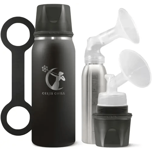 Breastmilk Chiller Reusable Storage Container by CERES CHILL | Keeps Milk Safe for up to 20 Hours | Connects w/Major Pumps (1 Chiller, 0 Dark 30)