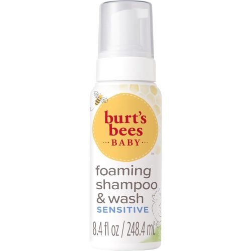 Burt's Bees Baby Foaming Shampoo and Body Wash for Sensitive Skin, Fragrance Free, Tear Free, Pediatrician Tested, 97.5% Natural Origin, 8.4 Fl Oz (Pack of 3)