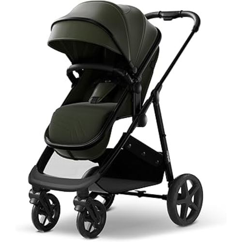 Mompush Wiz 2-in-1 Convertible Baby Stroller with Bassinet Mode, Foldable Infant Stroller with Reversible Seat and Large UPF 50+ Canopy