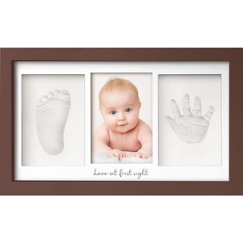 Baby Hand and Footprint Kit - Baby Footprint Kit, Newborn Keepsake Frame, Baby Handprint Kit, Personalized Baby Gifts, Nursery Decor, Baby Shower Gifts for Girls Boys(Cedar)