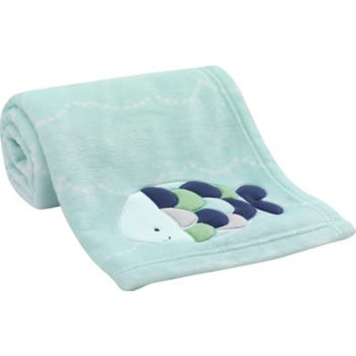 Oceania Nautical Fish Luxury Coral Fleece Baby Blanket