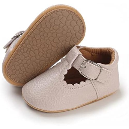 COSANKIM Baby Girls Mary Jane Flats Shoes Anti-Slip Rubber Sole Infant Toddler Princess Wedding Dress Shoes