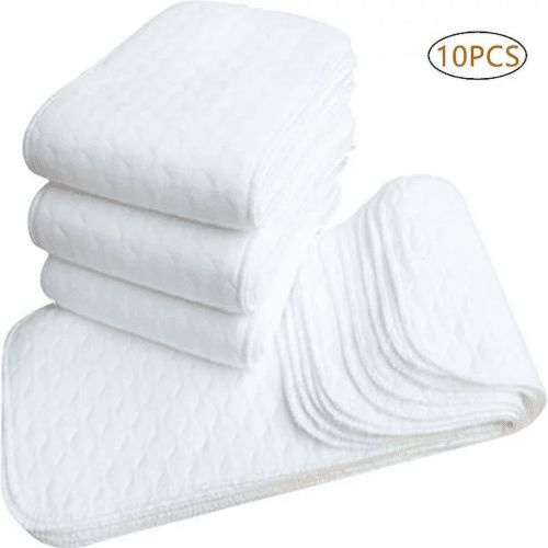 Cotton 10 Pack 3 Layers Burp Rags, Reusable baby Diapers,Diapers for Unisex Newborns Baby Girl Boy Shower Registry Gift 32*12cm (White), By Artrylin