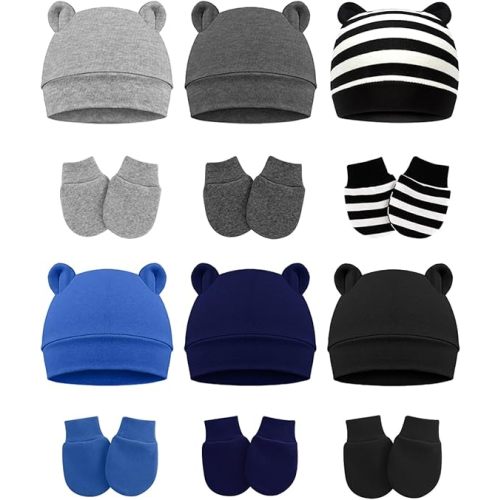 Cute Baby Mittens Newborn, No Scratch Baby Boy Mittens, Baby Girl Hat Gloves for Toddlers, Infant, Newborn