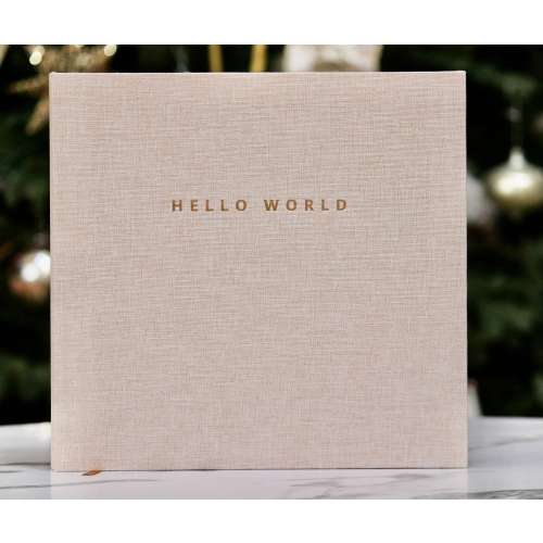 Personalized Linen Minimalist Baby Memory Book for First Few Years