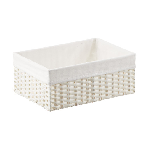 Montauk Woven Rectangular Storage Bins | Medium, White