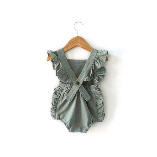 Sage Green Baby Romper Baby Girl Romper Vintage Baby Romper