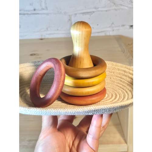 Wooden Bowling Pin Stacker (Small) - Essential Montessori Learning Game and Shelf Material