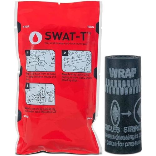 SWAT-T Tourniquet Black, Emergency First Aid Equipment for Massive Hemorrhage Control, Made in The USA