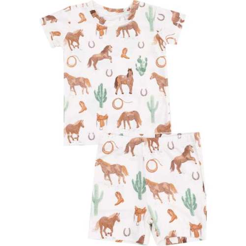 Loungewear Short Set, Western Horses - Angel Dear | Maisonette