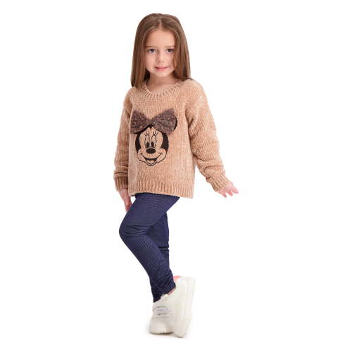 Minnie Mouse Toddler Girls Chenille Sweater, Sizes 12 Months - 5T