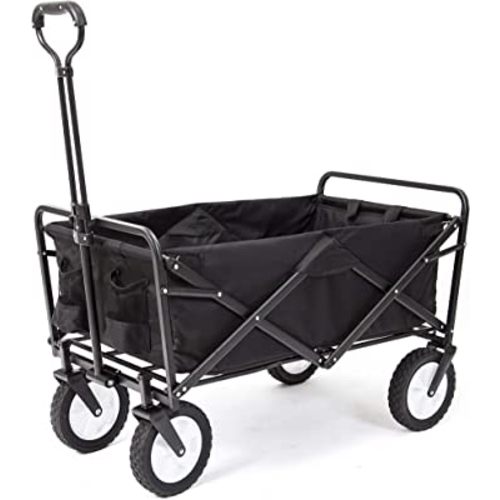 MacSports Collapsible Folding Outdoor Utility Wagon, Black