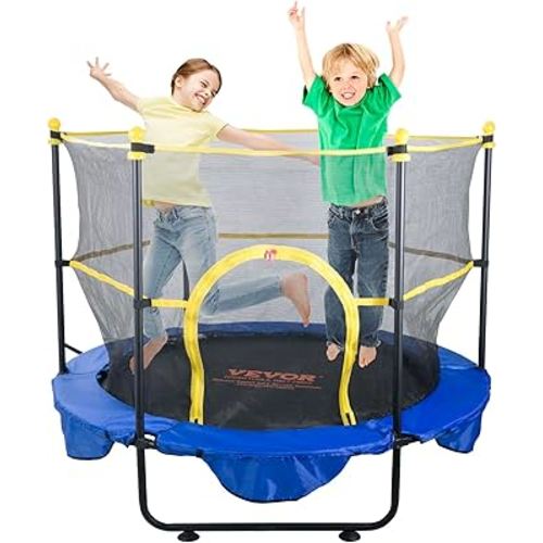 VEVOR Kids Trampolin, 56x36 / 4FT /5FT inch Indoor Outdoor Trampoline, Foldable Mini Trampoline with Handle, Rebounder Trampoline for Toddlers, Birthday Gift for 3+ Years Children, Boys Girls for Fun
